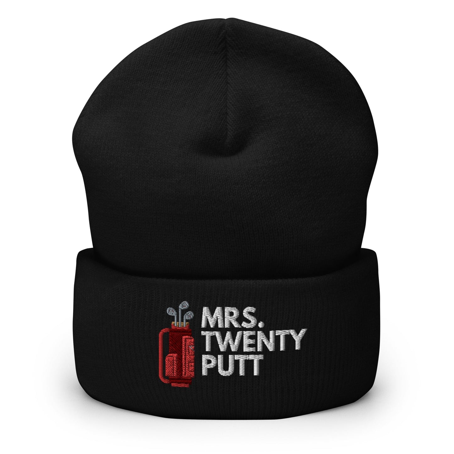 Funny Golfer Gifts Beanie Black Mrs. Twenty Putt Beanie
