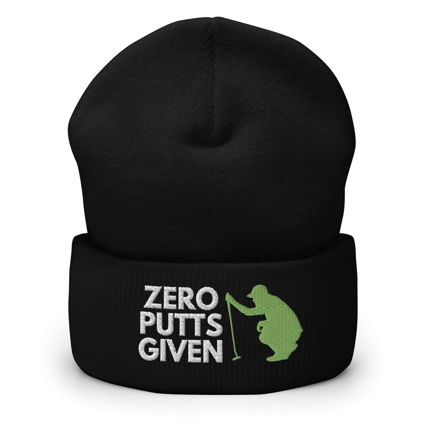 Funny Golfer Gifts Beanie Black Zero Putts Given Hat Beanie