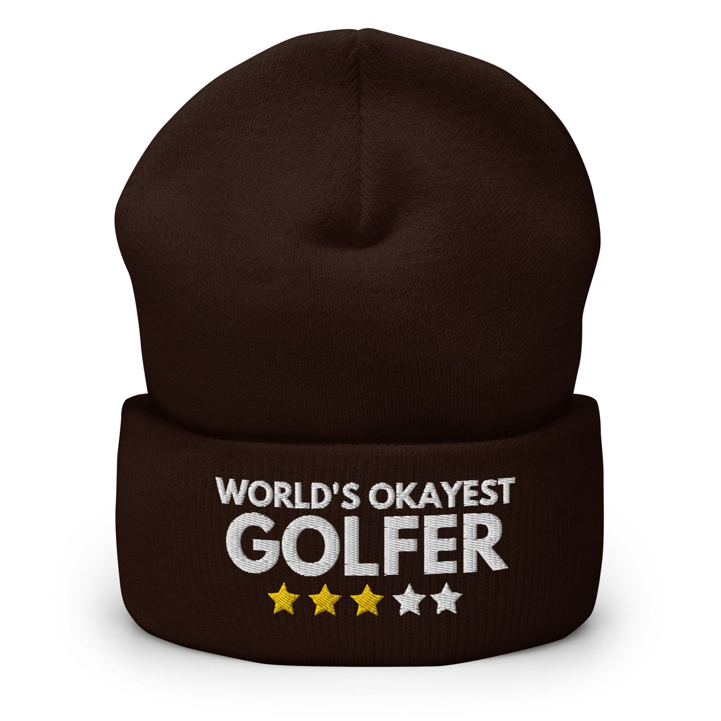Funny Golfer Gifts Beanie Brown Worlds Okayest Golfer Hat Beanie