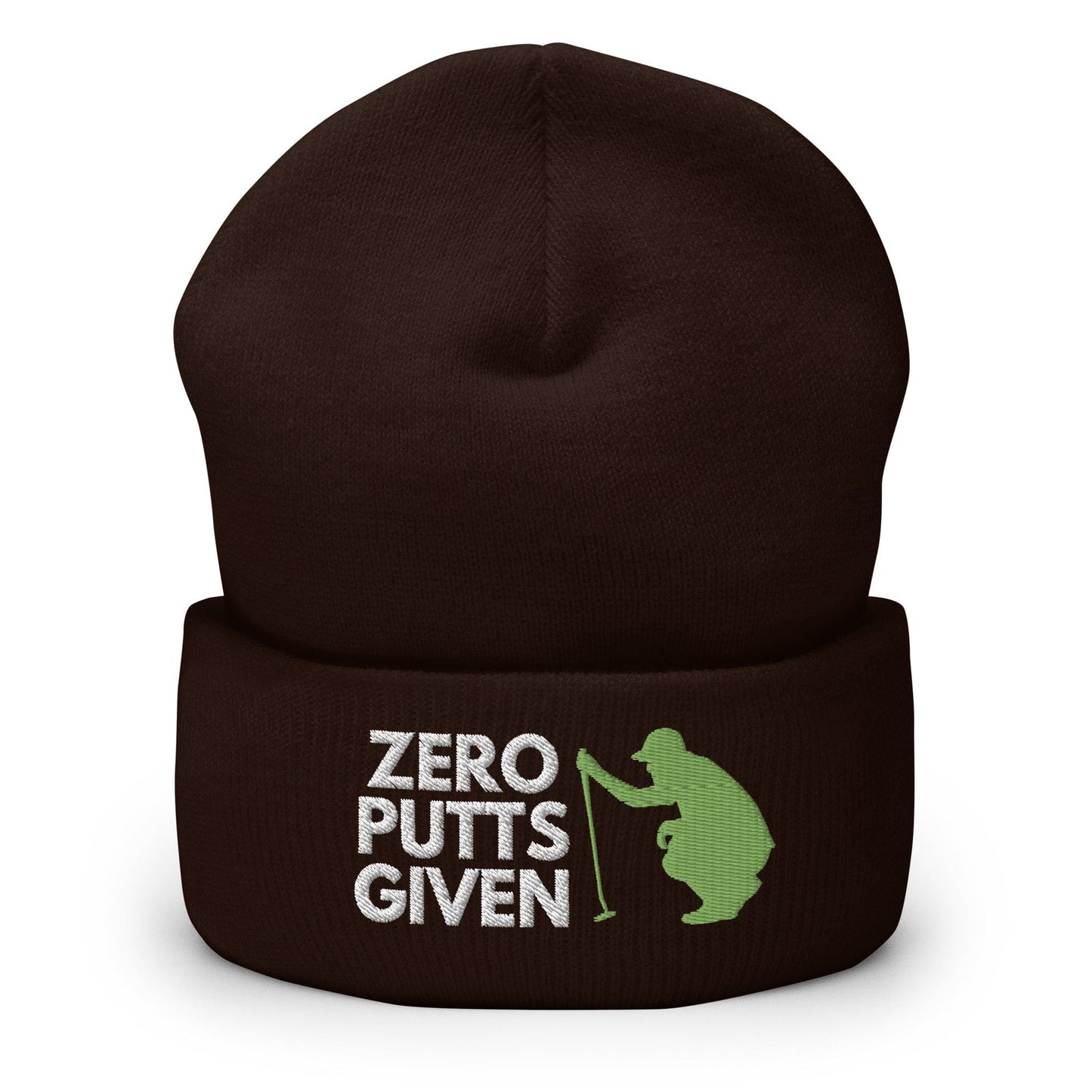 Funny Golfer Gifts Beanie Brown Zero Putts Given Hat Beanie