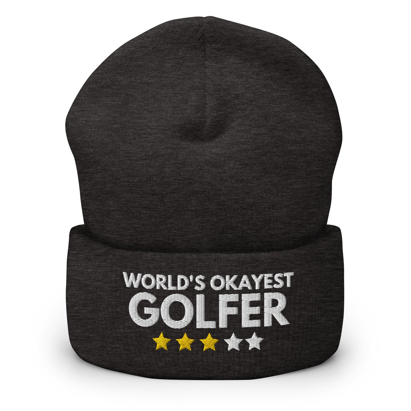Funny Golfer Gifts Beanie Dark Grey Worlds Okayest Golfer Hat Beanie
