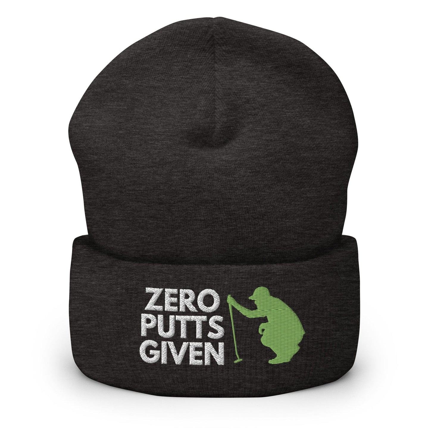 Funny Golfer Gifts Beanie Dark Grey Zero Putts Given Hat Beanie