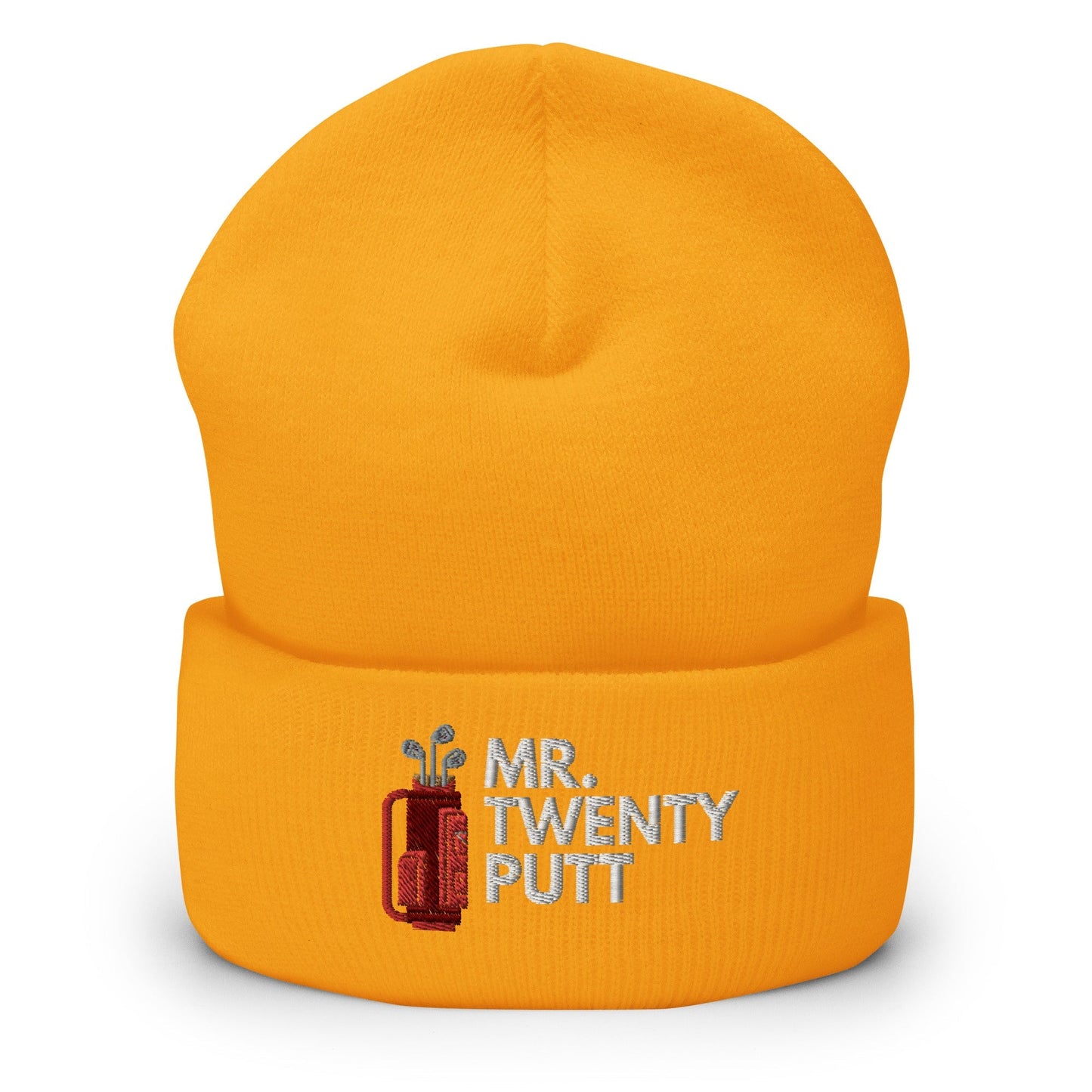 Funny Golfer Gifts Beanie Gold Mr. Twenty Putt Beanie