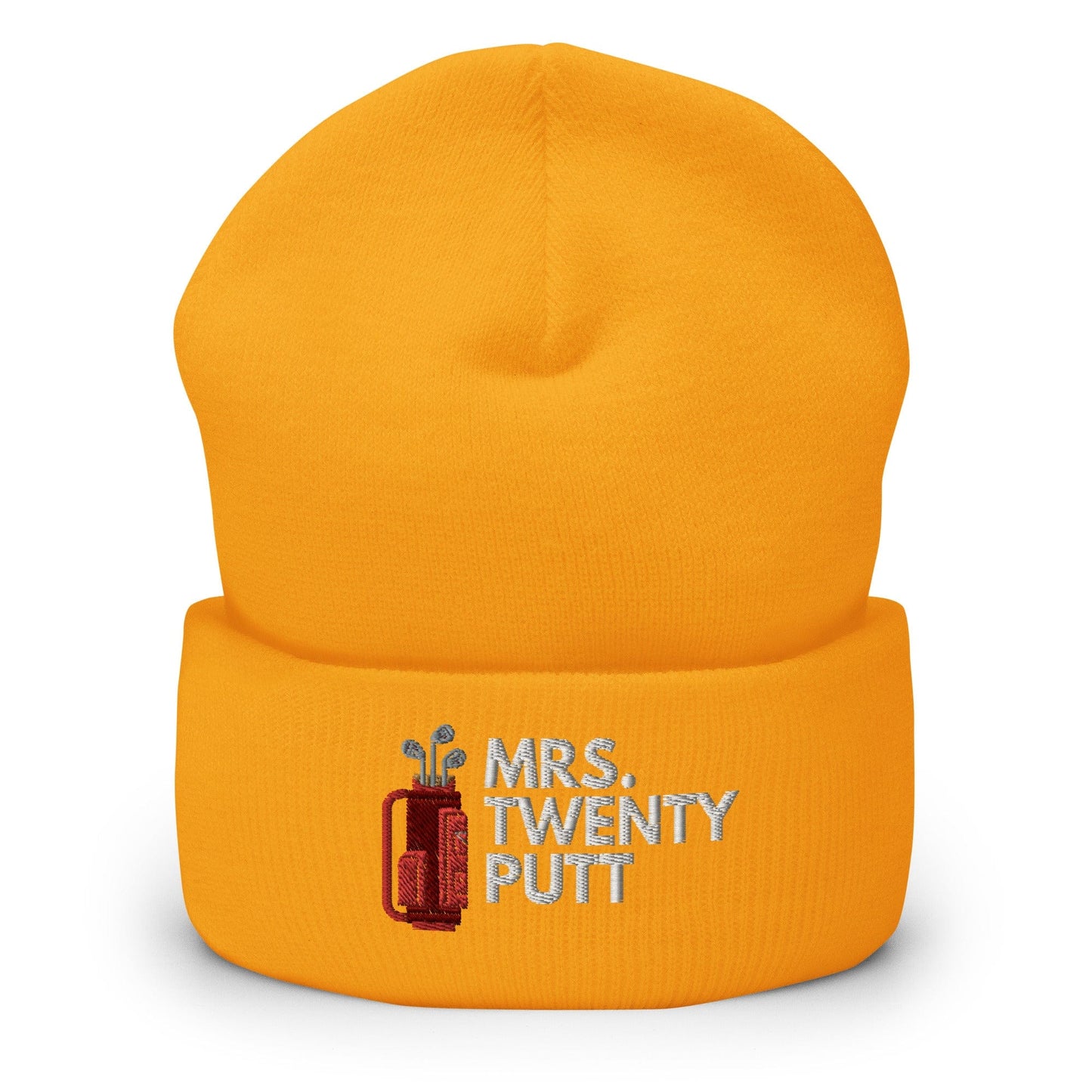 Funny Golfer Gifts Beanie Gold Mrs. Twenty Putt Beanie