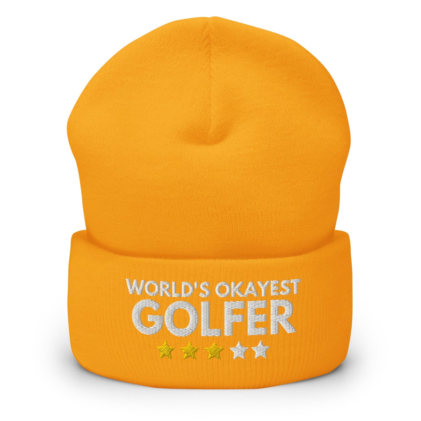 Funny Golfer Gifts Beanie Gold Worlds Okayest Golfer Hat Beanie