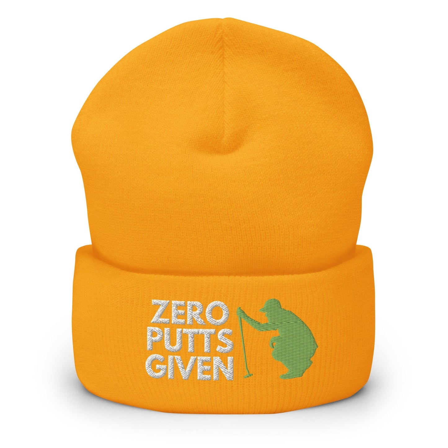 Funny Golfer Gifts Beanie Gold Zero Putts Given Hat Beanie