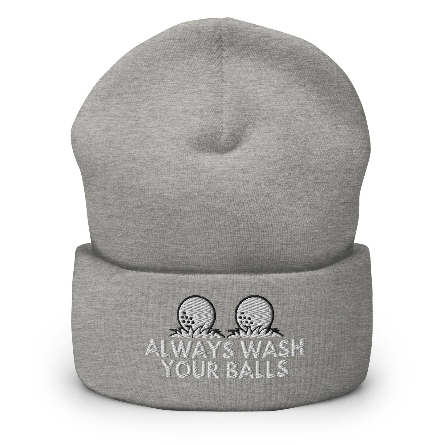 Funny Golfer Gifts Beanie Heather Grey Always Wash Your Balls Hat Beanie