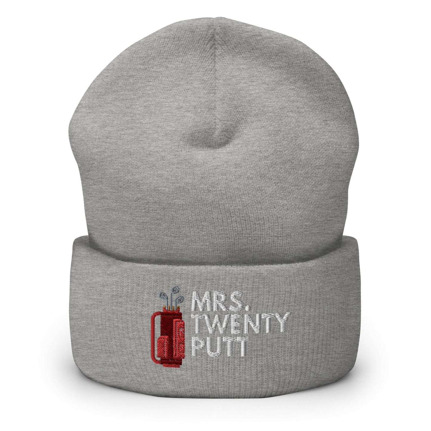 Funny Golfer Gifts Beanie Heather Grey Mrs. Twenty Putt Beanie