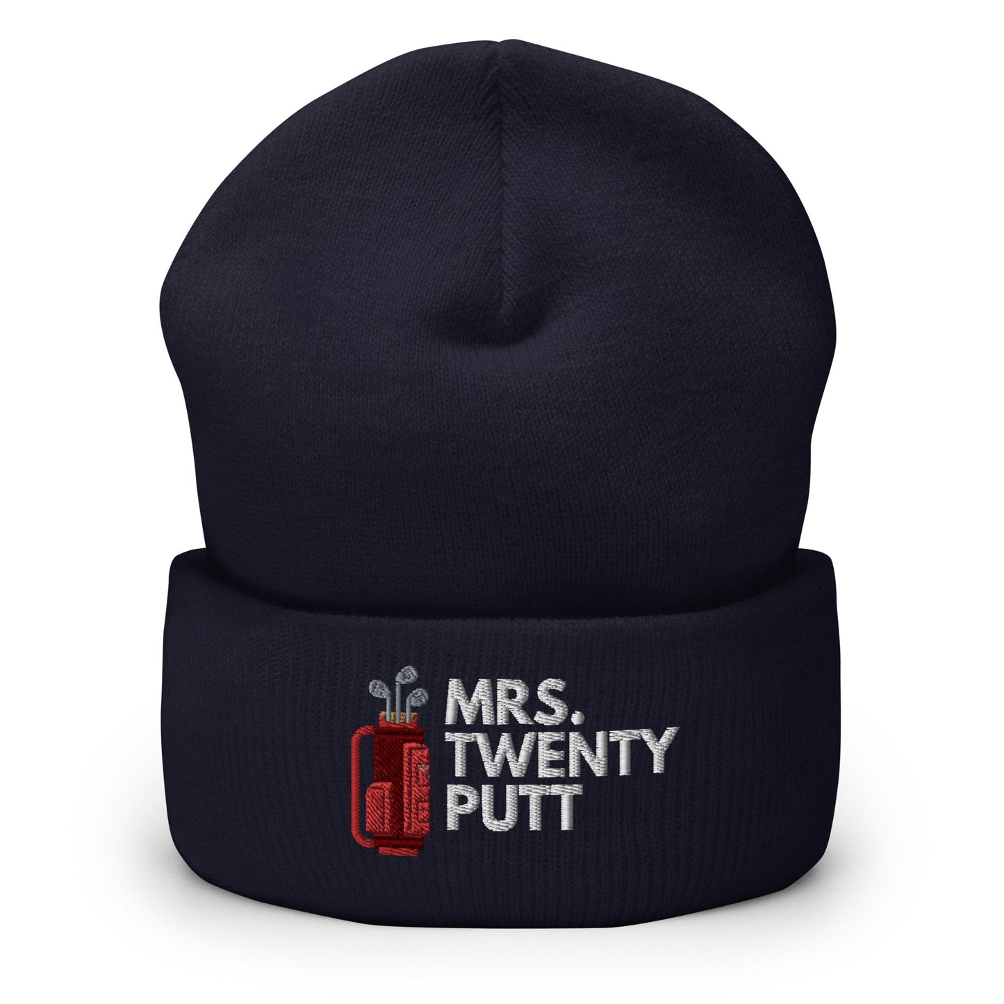 Funny Golfer Gifts Beanie Navy Mrs. Twenty Putt Beanie