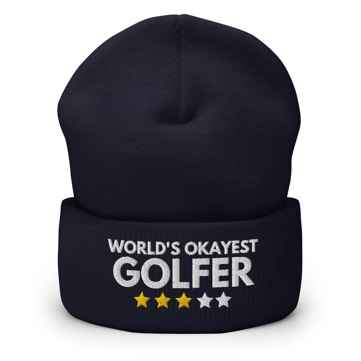 Funny Golfer Gifts Beanie Navy Worlds Okayest Golfer Hat Beanie