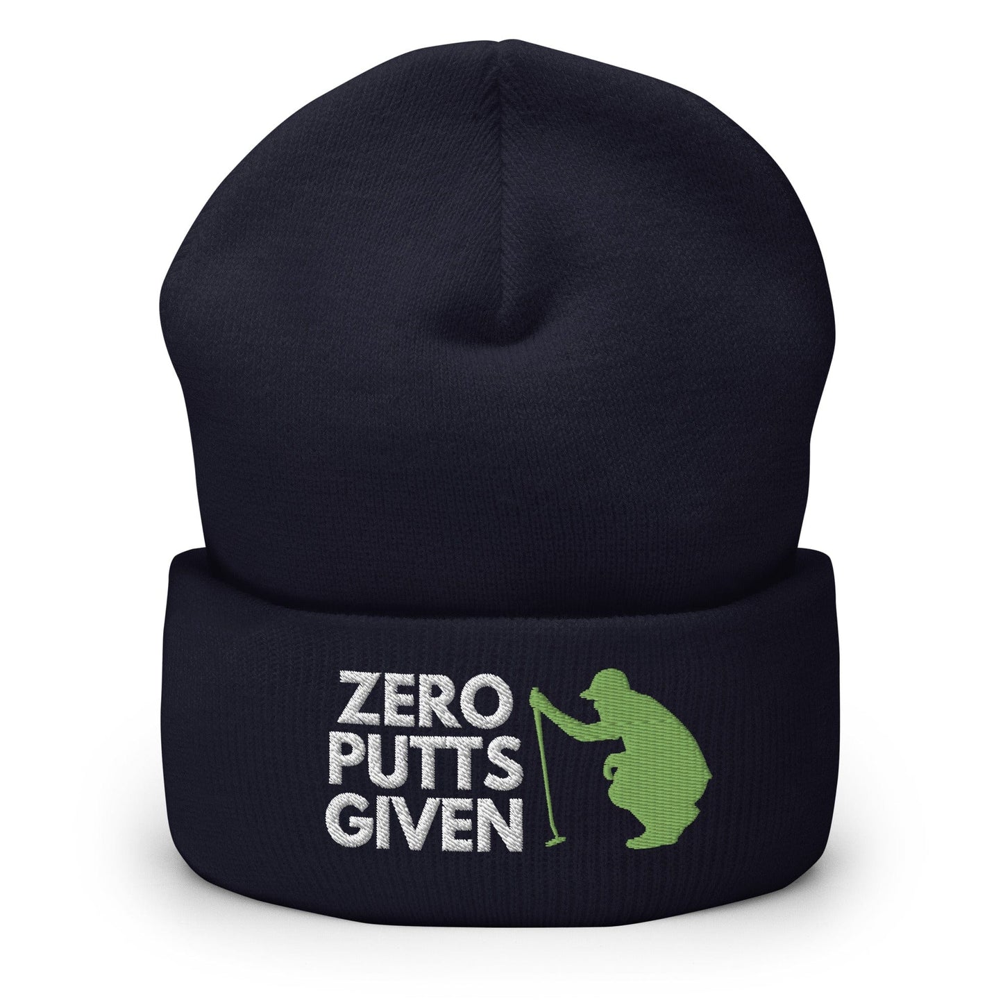Funny Golfer Gifts Beanie Navy Zero Putts Given Hat Beanie