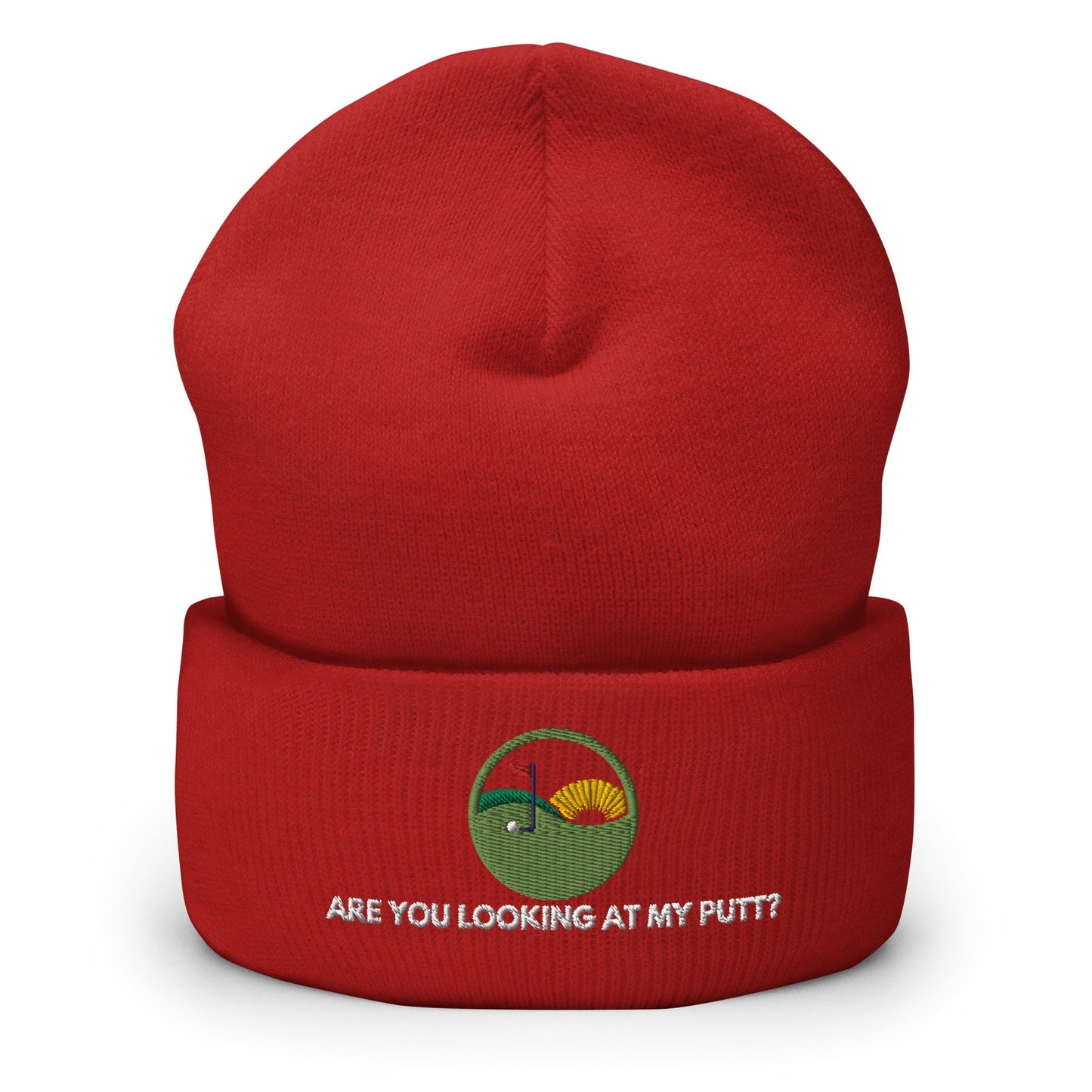 Funny Golfer Gifts Beanie Red Are you looking at my putt Beanie