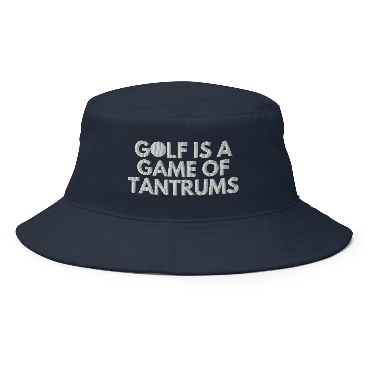 Funny Golfer Gifts Bucket Hat Navy Golf Is A Game Of Tantrums Hat Bucket Hat