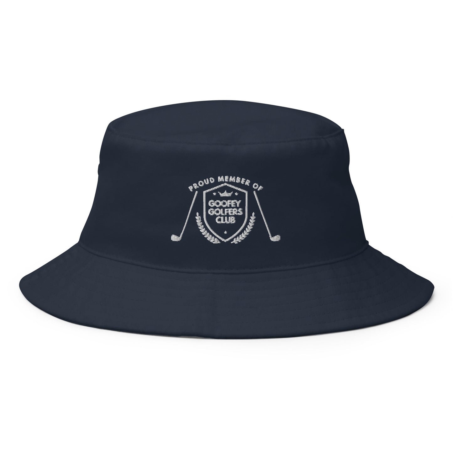 Funny Golfer Gifts Bucket Hat Navy Goofey Golfers Club Bucket Hat