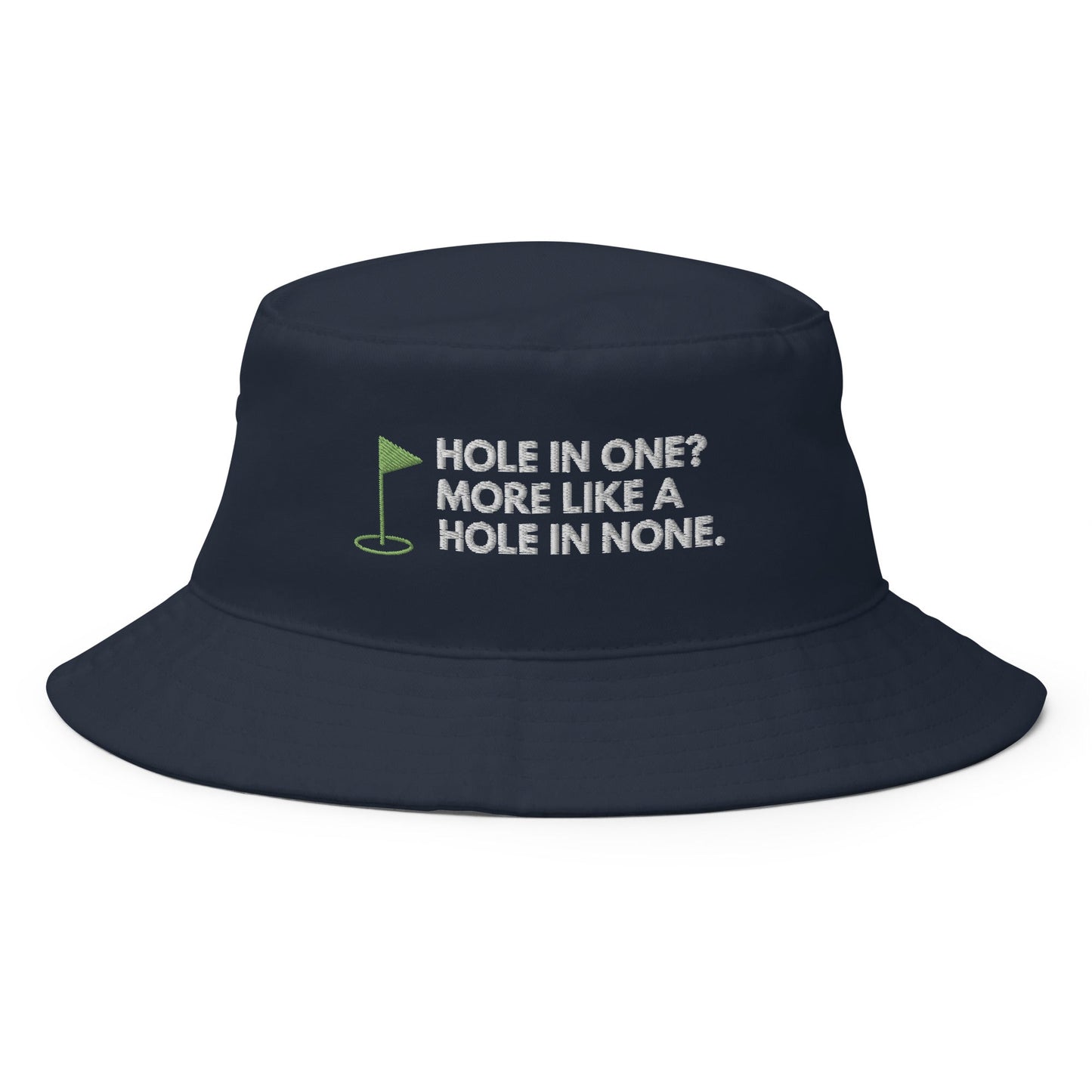 Funny Golfer Gifts Bucket Hat Navy Hole In One More Like Hole In None Hat Bucket Hat