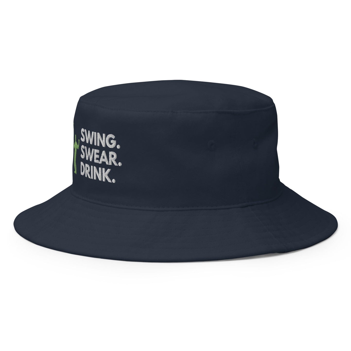 Funny Golfer Gifts Bucket Hat Swing. Swear. Drink Bucket Hat