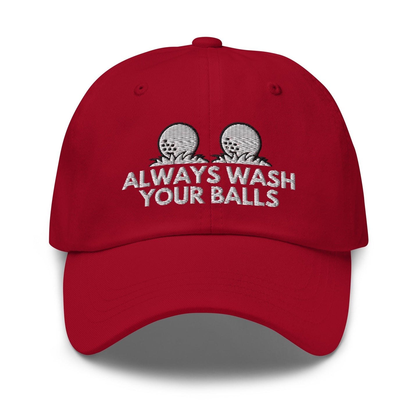 Funny Golfer Gifts Dad Cap Cranberry Always Wash Your Balls Hat Cap