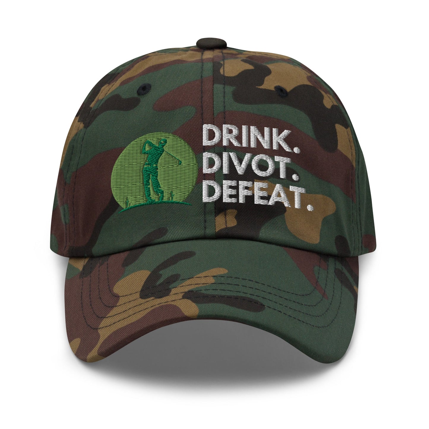 Funny Golfer Gifts Dad Cap Drink. Divot. Defeat Cap