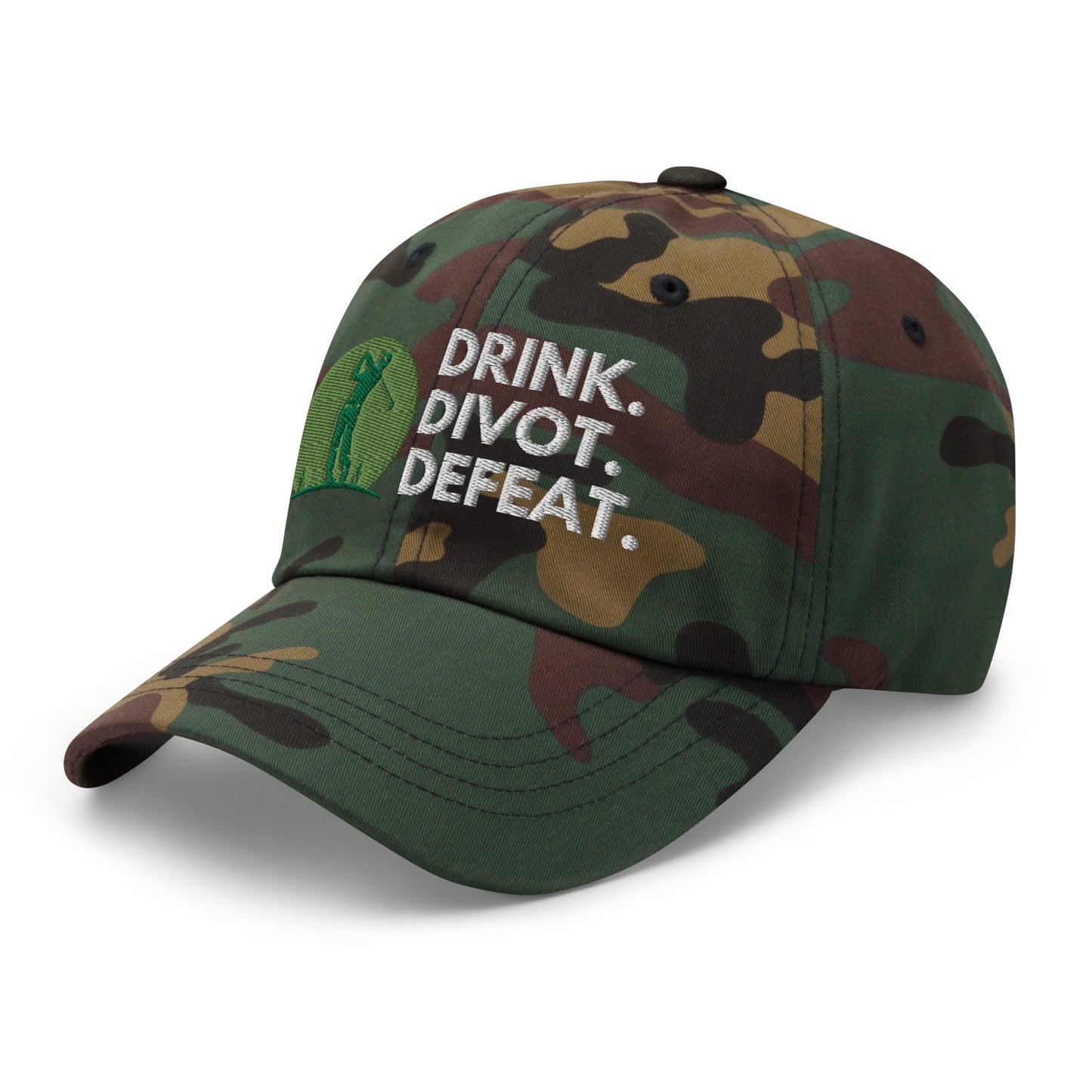 Funny Golfer Gifts Dad Cap Drink. Divot. Defeat Cap