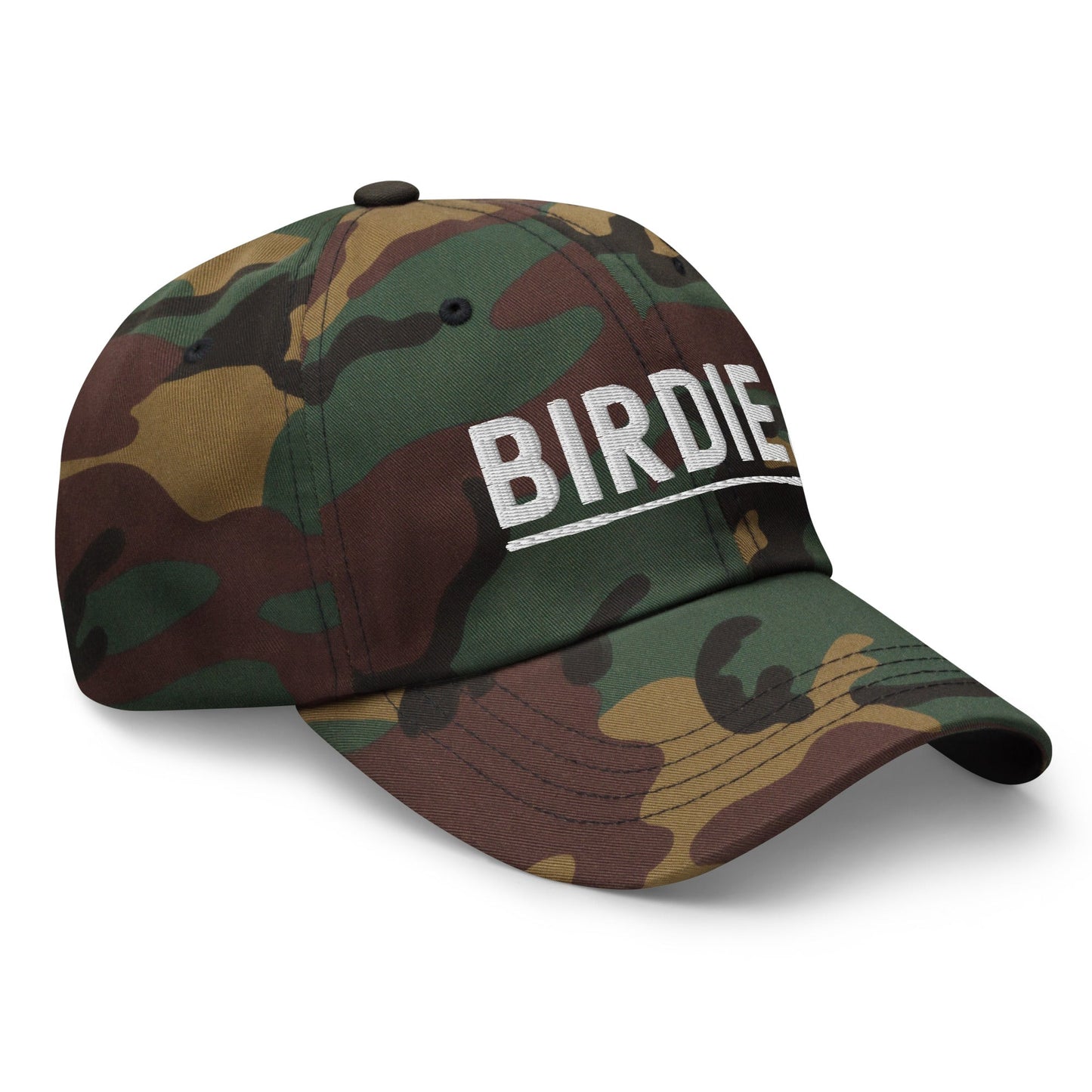Funny Golfer Gifts Dad Cap Green Camo Birdie Hat Cap