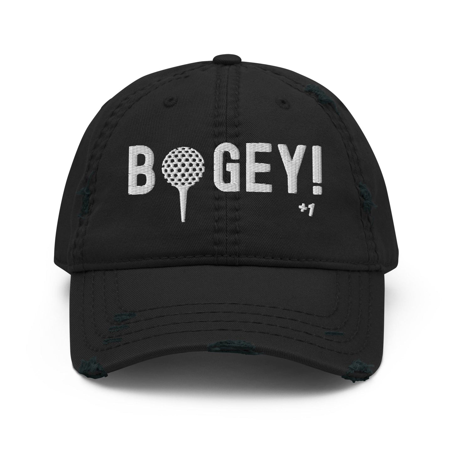 Funny Golfer Gifts Distressed Cap Black Bogey Hat Distressed Hat