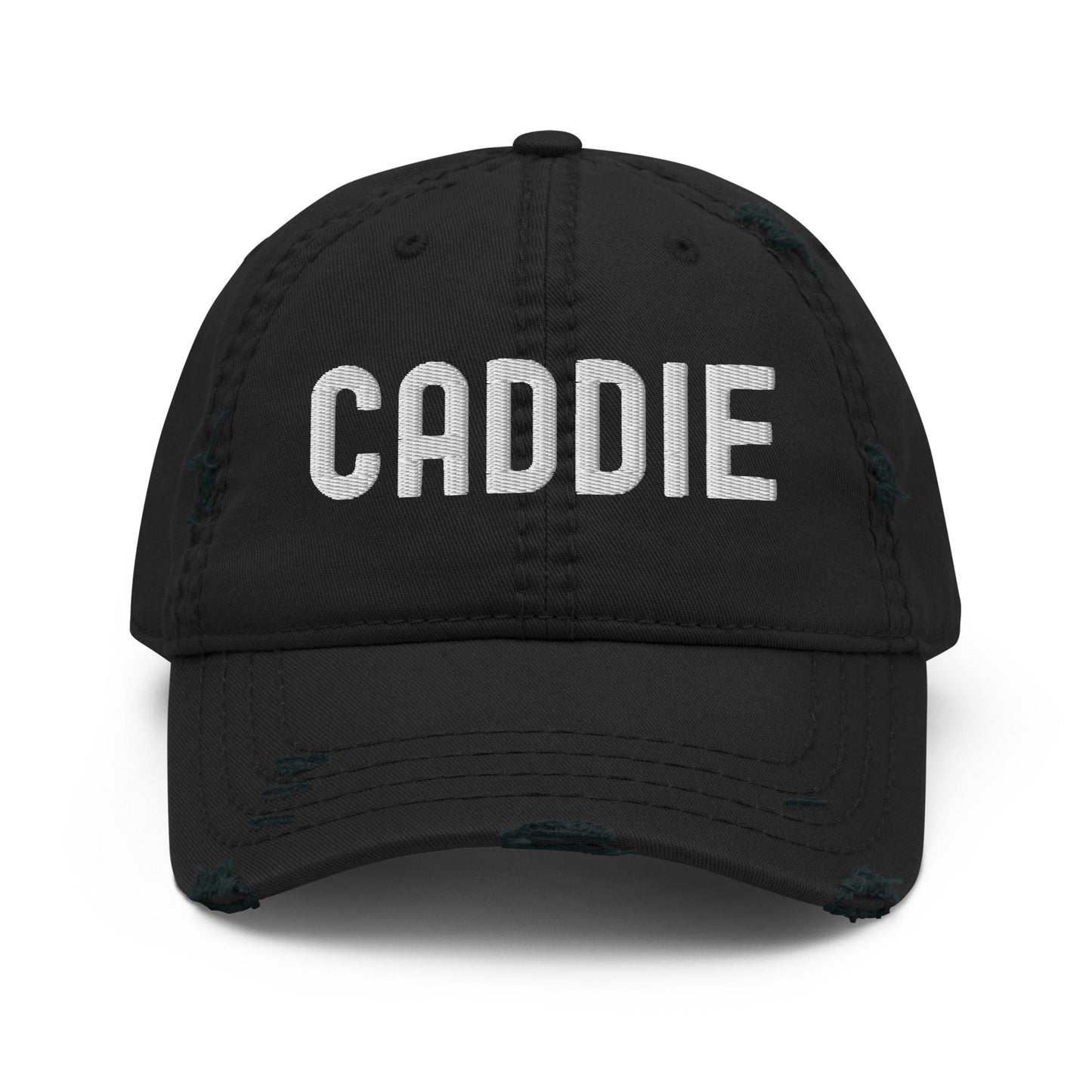 Funny Golfer Gifts Distressed Cap Black Caddie Distressed Hat