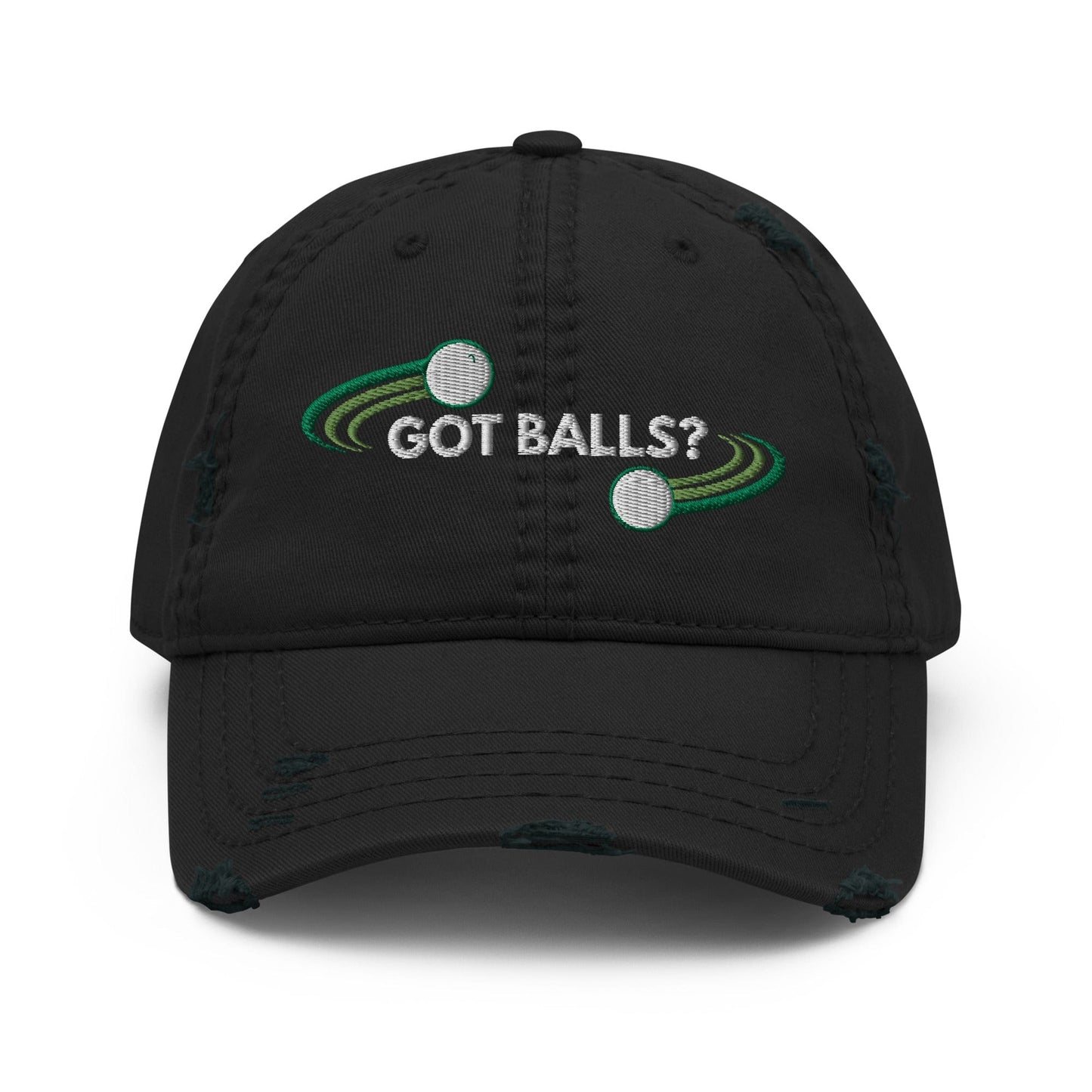 Funny Golfer Gifts Distressed Cap Black Got Balls Distressed Hat