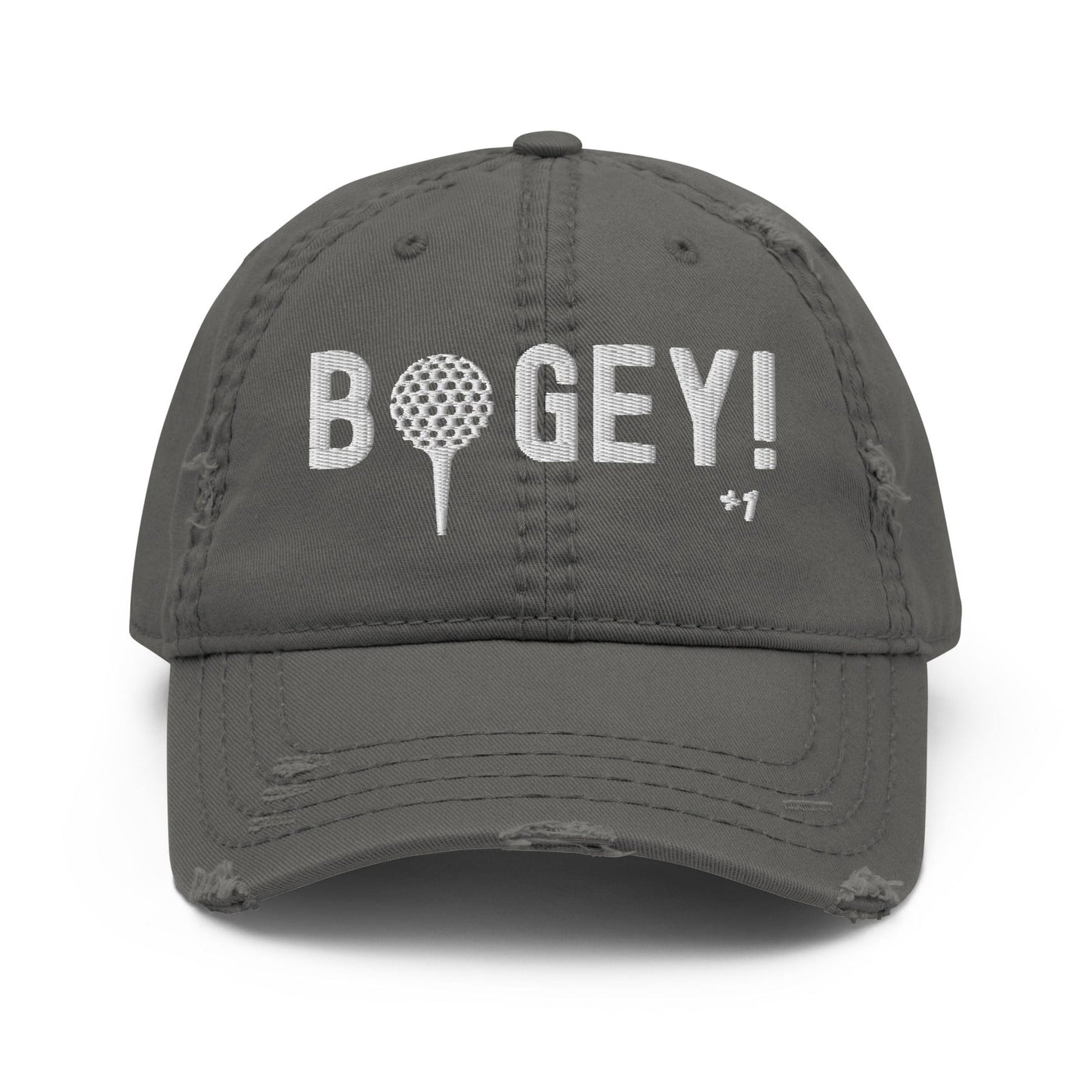 Funny Golfer Gifts Distressed Cap Charcoal Grey Bogey Hat Distressed Hat