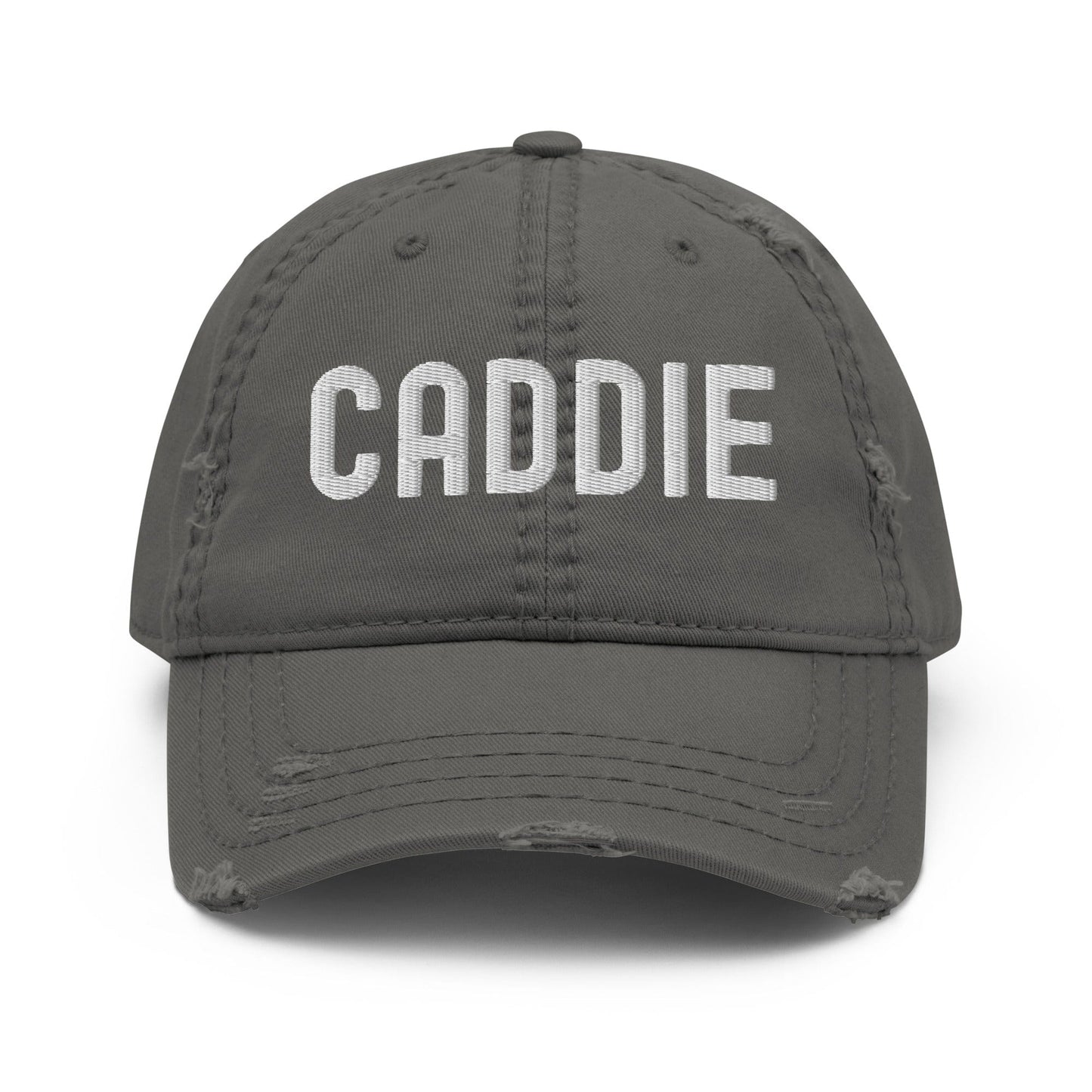 Funny Golfer Gifts Distressed Cap Charcoal Grey Caddie Distressed Hat
