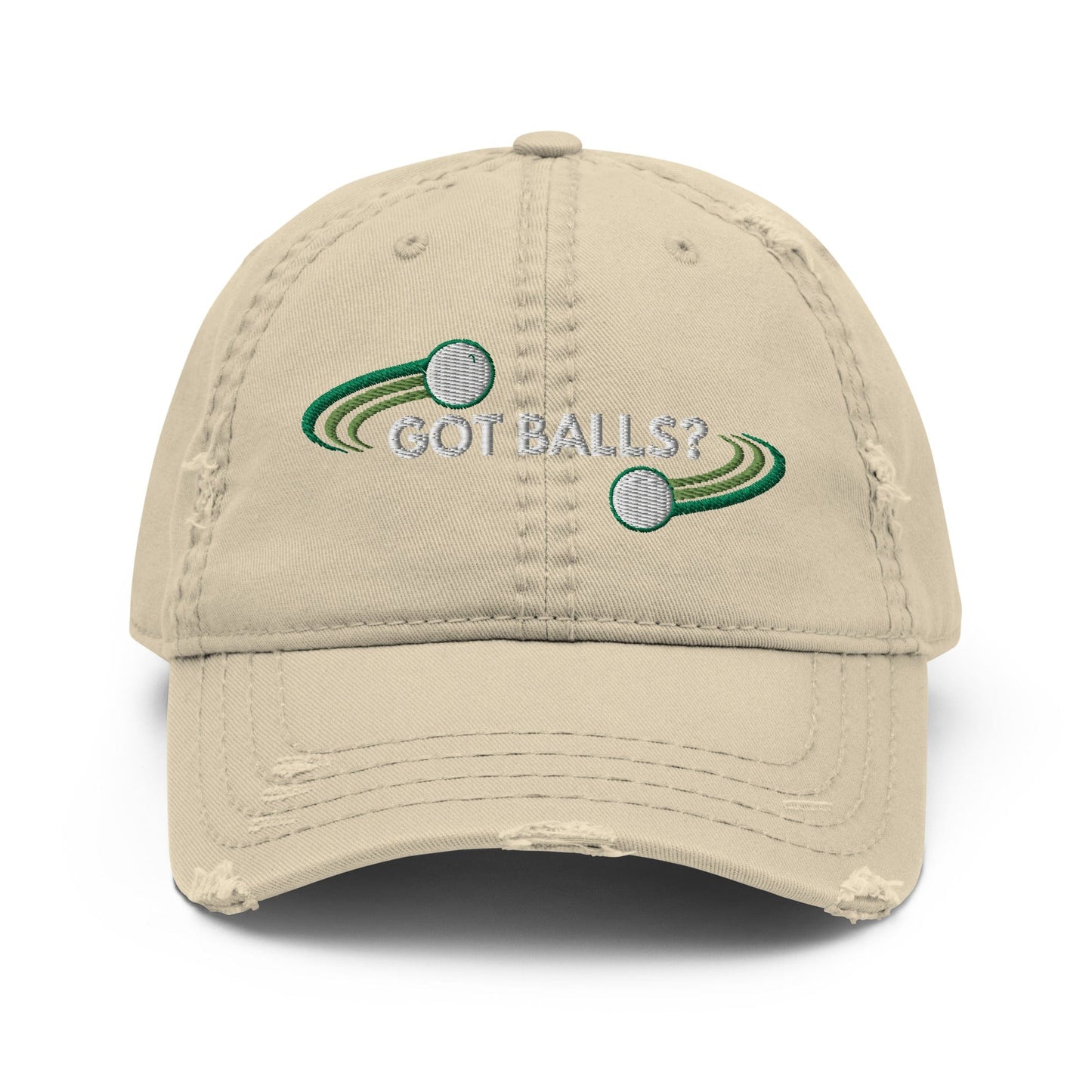 Funny Golfer Gifts Distressed Cap Khaki Got Balls Distressed Hat