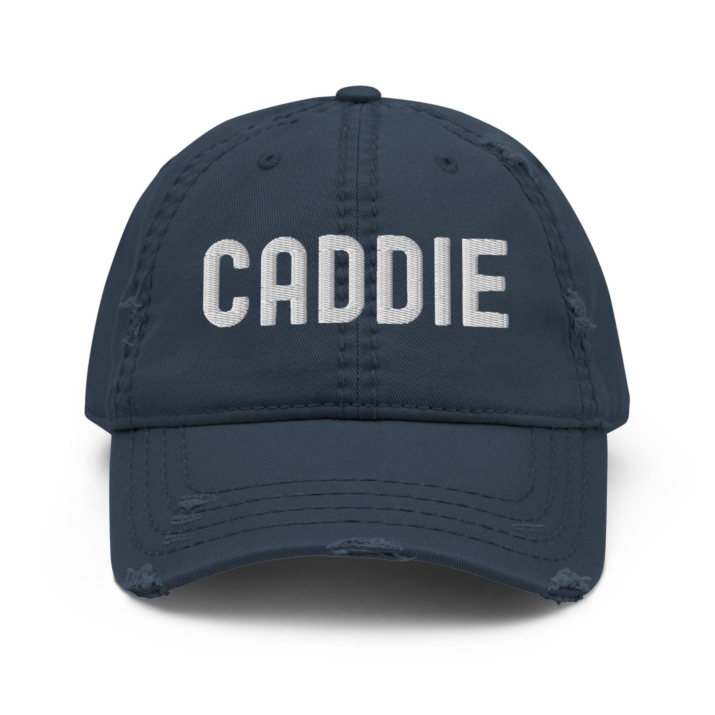 Funny Golfer Gifts Distressed Cap Navy Caddie Distressed Hat