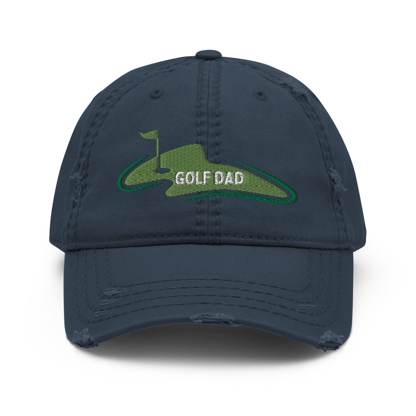 Funny Golfer Gifts Distressed Cap Navy Golf Dad Distressed Hat