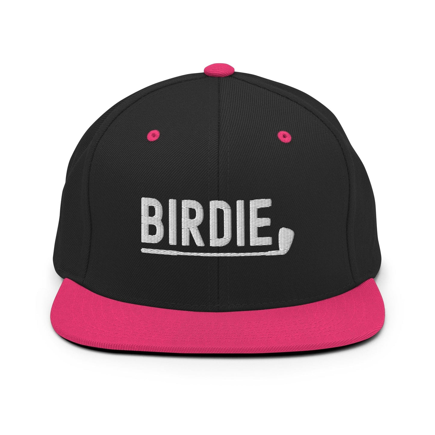 Funny Golfer Gifts Snapback Hat Black/ Neon Pink Birdie Hat Snapback Hat