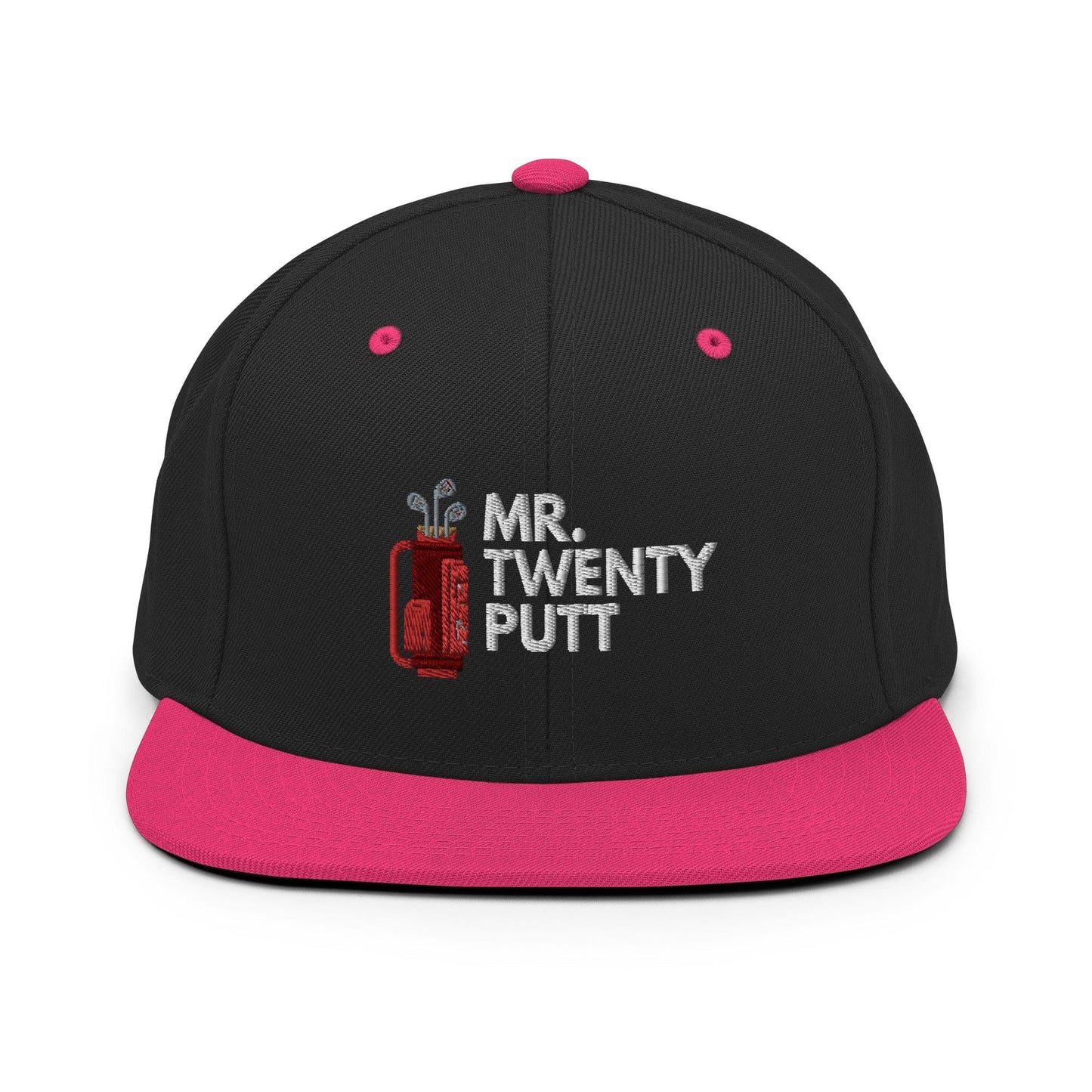 Funny Golfer Gifts Snapback Hat Black/ Neon Pink Mr. Twenty Putt Snapback Hat