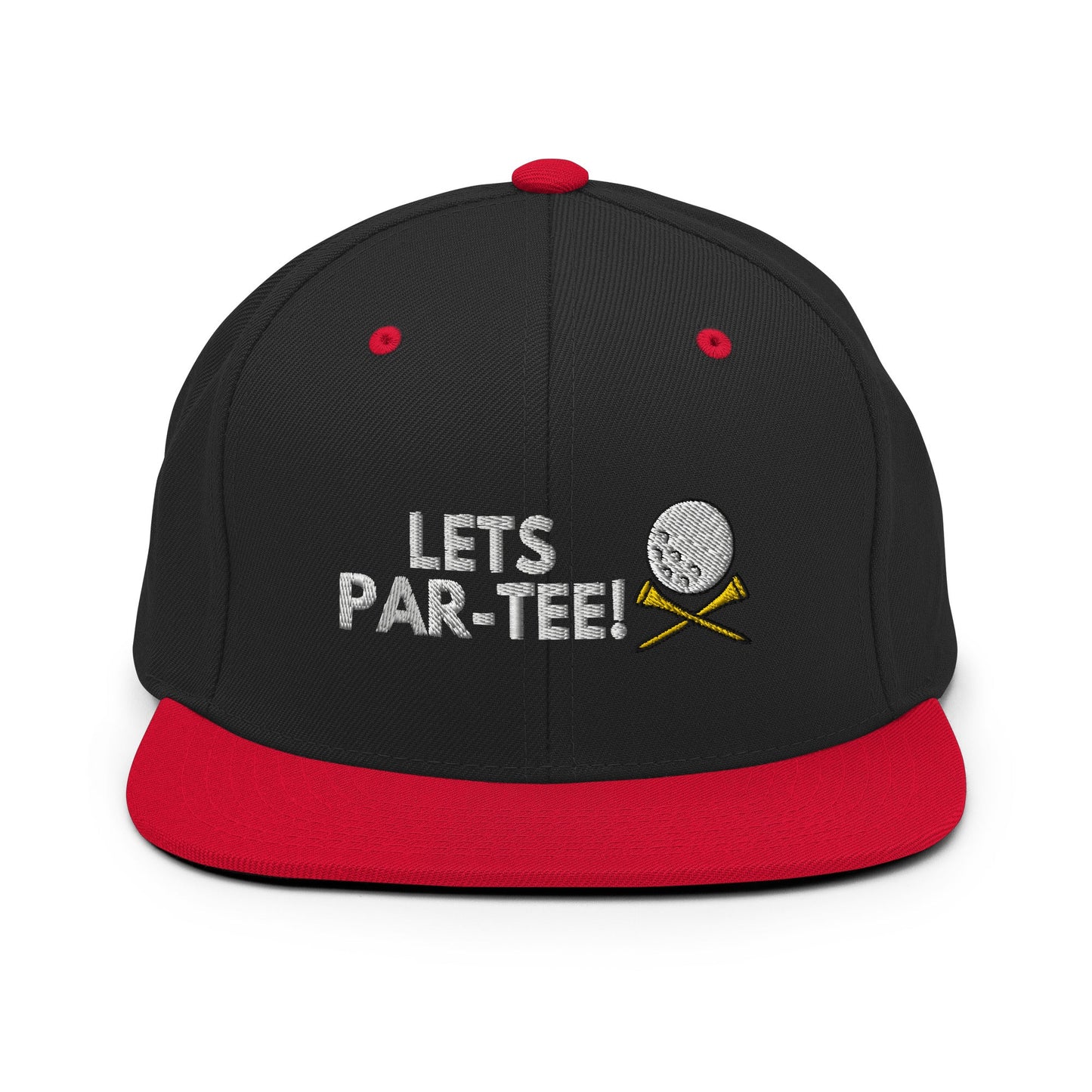 Funny Golfer Gifts Snapback Hat Black/ Red Lets Par-Tee Hat Snapback Hat