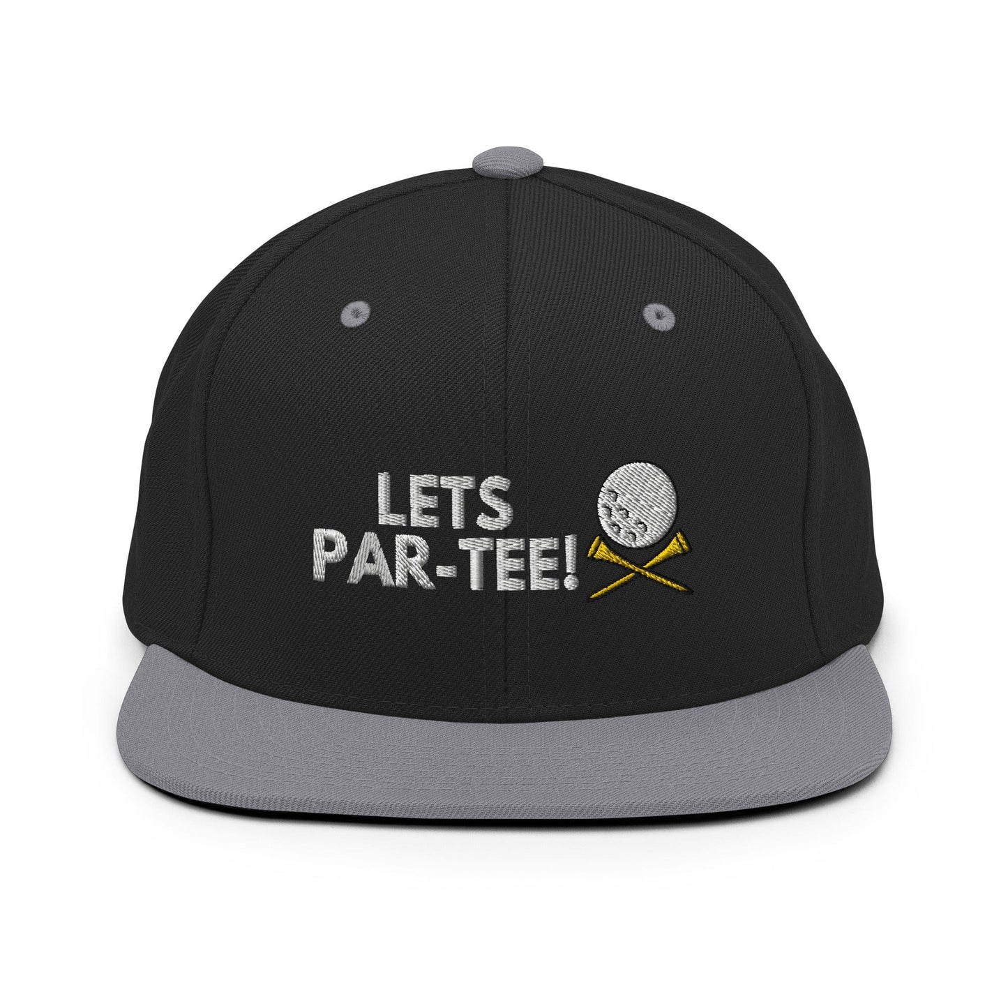 Funny Golfer Gifts Snapback Hat Black/ Silver Lets Par-Tee Hat Snapback Hat