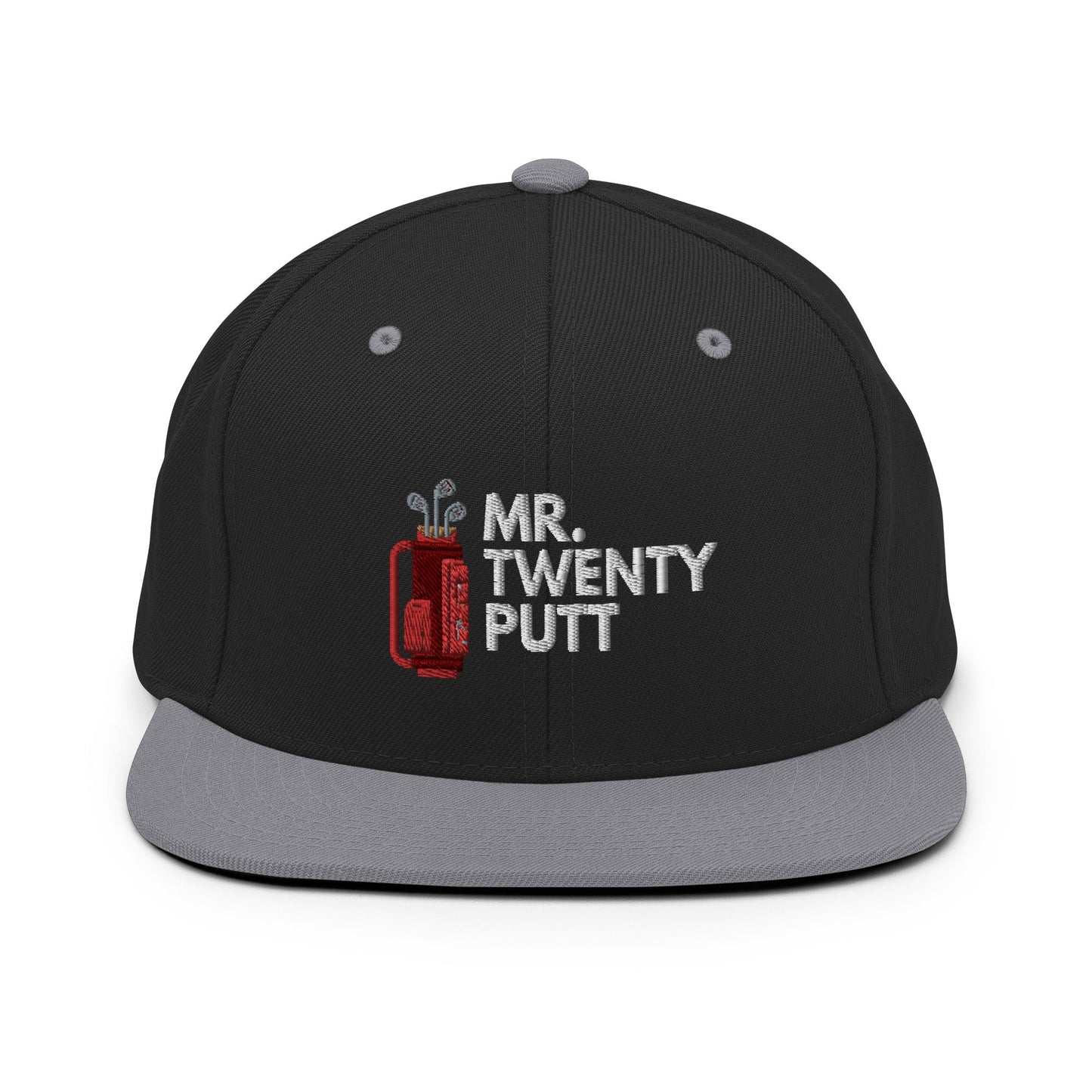 Funny Golfer Gifts Snapback Hat Black/ Silver Mr. Twenty Putt Snapback Hat