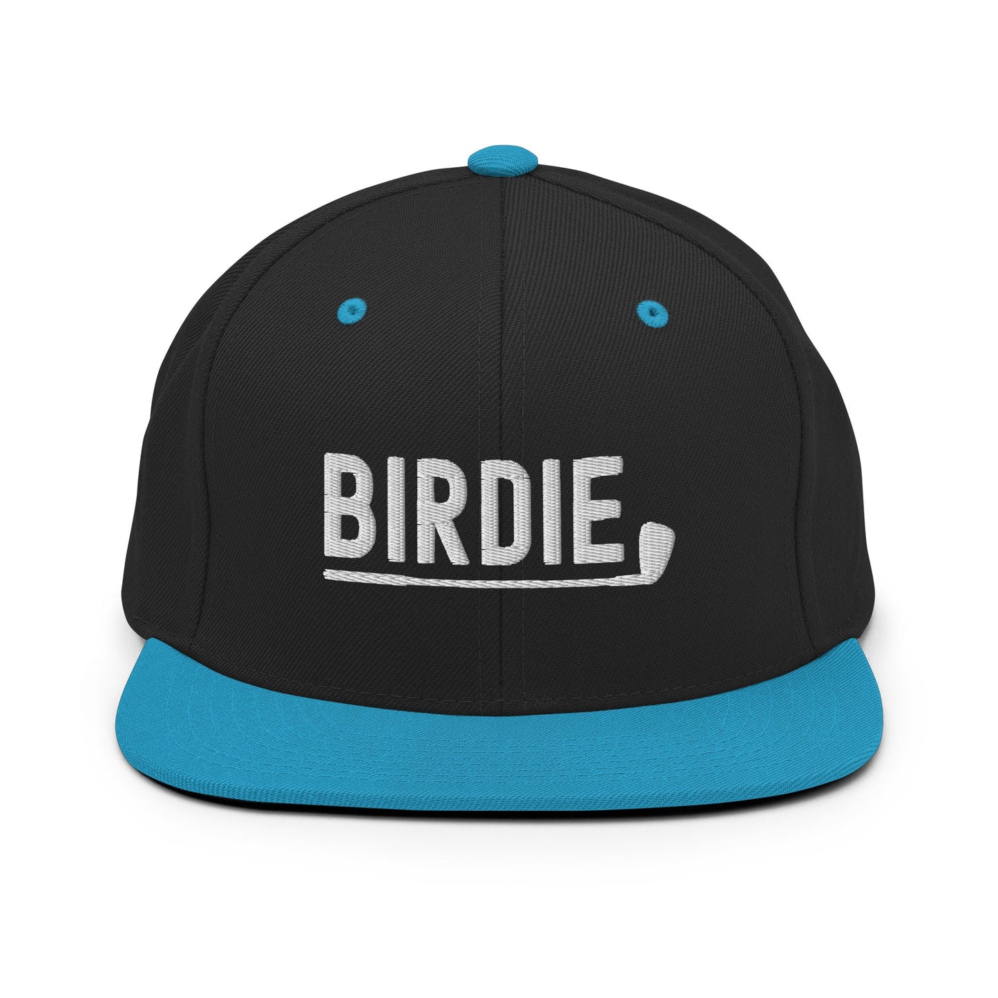 Funny Golfer Gifts Snapback Hat Black/ Teal Birdie Hat Snapback Hat