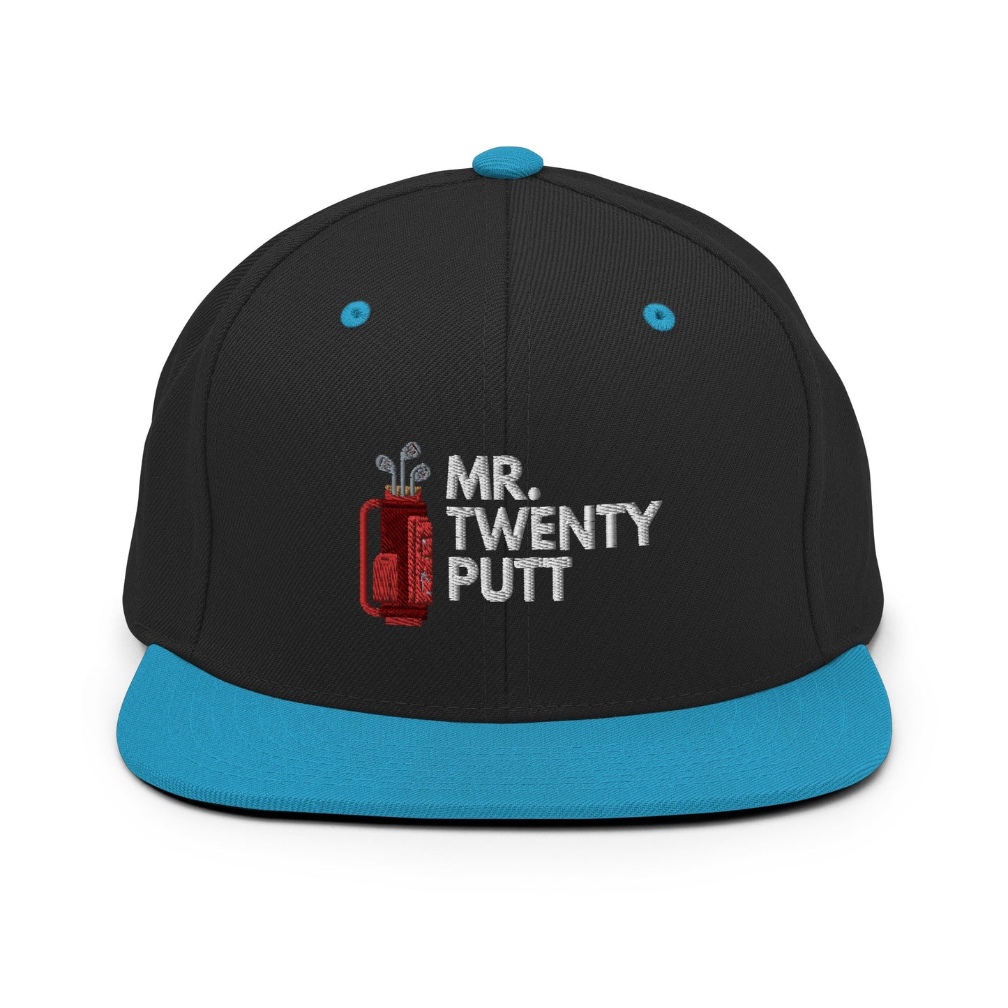 Funny Golfer Gifts Snapback Hat Black/ Teal Mr. Twenty Putt Snapback Hat