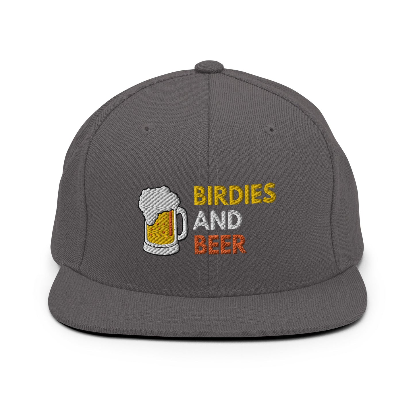 Funny Golfer Gifts Snapback Hat Dark Grey Birdies and Beer Snapback Hat