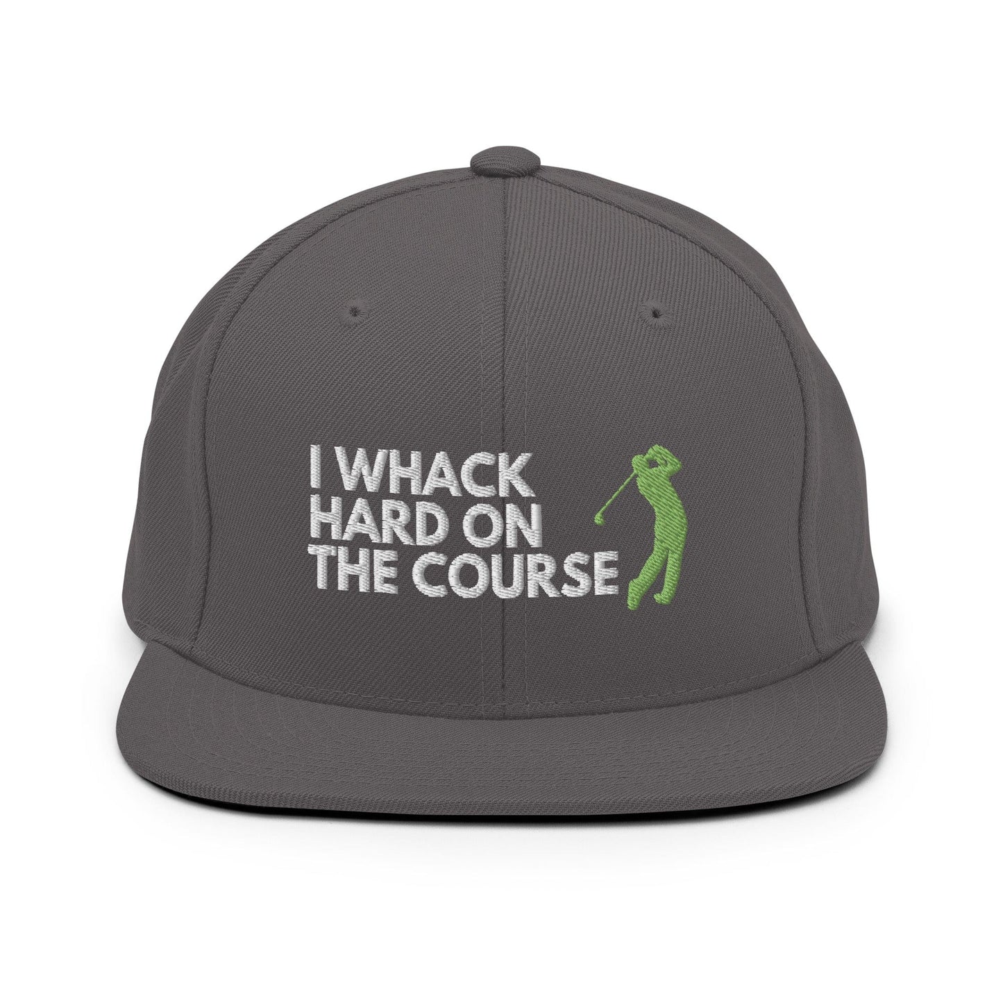 Funny Golfer Gifts Snapback Hat Dark Grey I Whack Hard On The Course Snapback Hat
