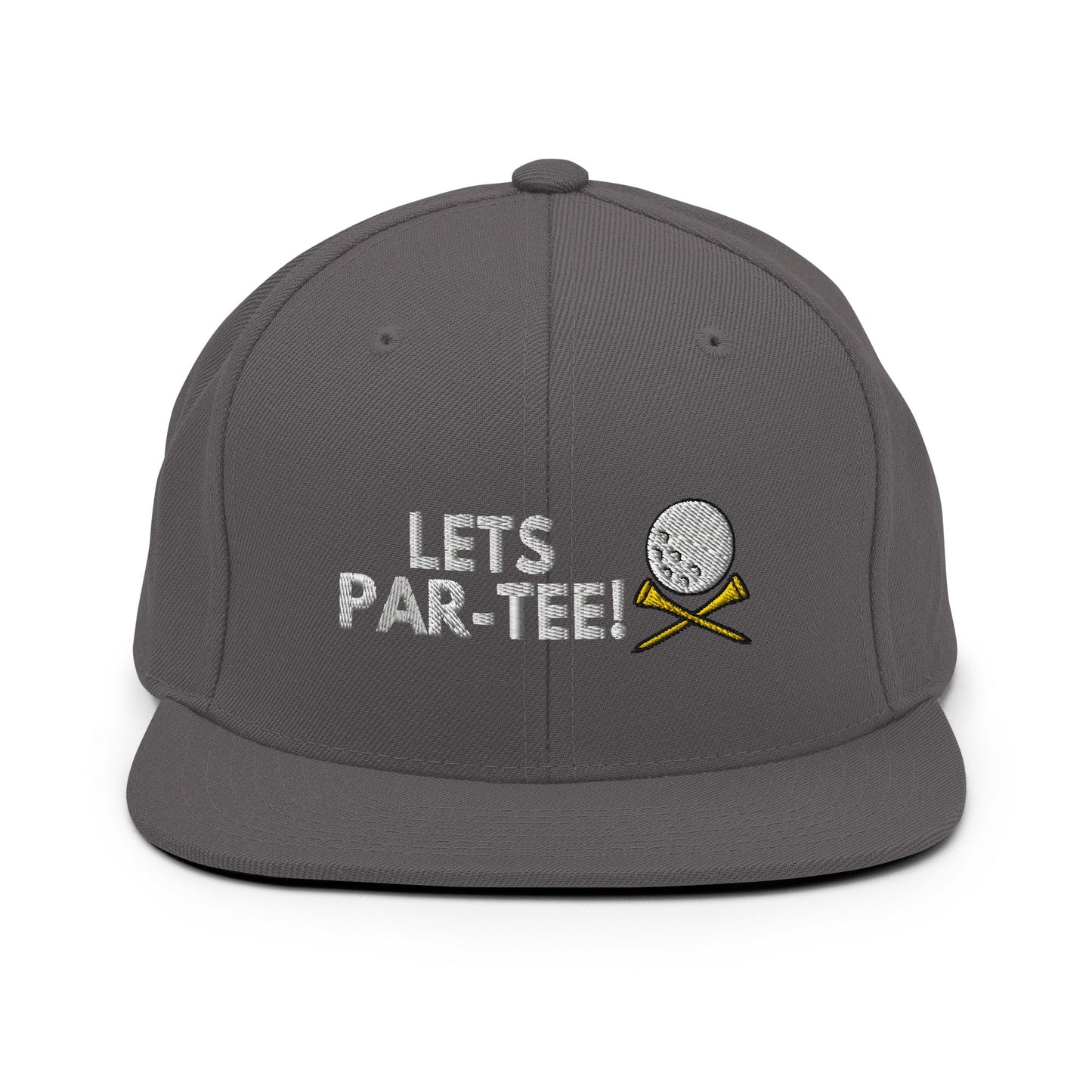 Funny Golfer Gifts Snapback Hat Dark Grey Lets Par-Tee Hat Snapback Hat