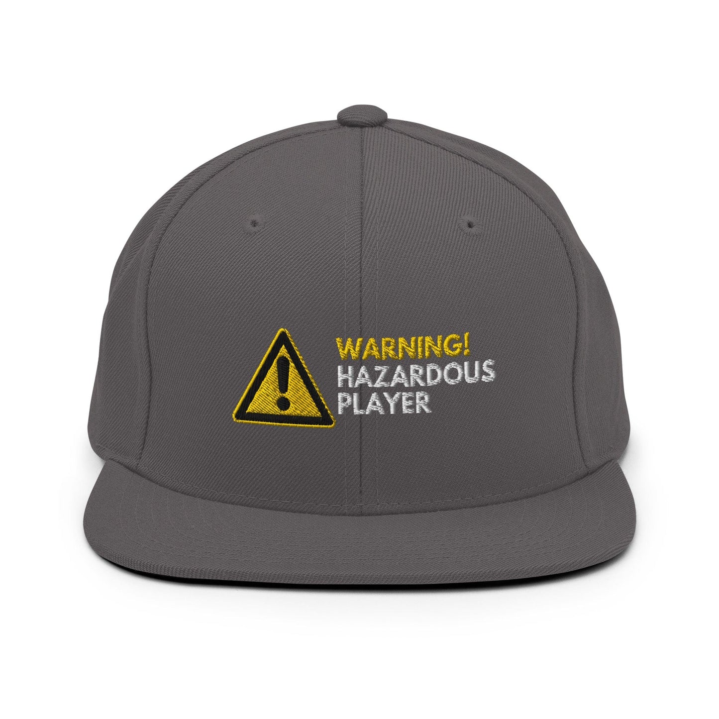 Funny Golfer Gifts Snapback Hat Dark Grey Warning Hazardous Player Snapback Hat