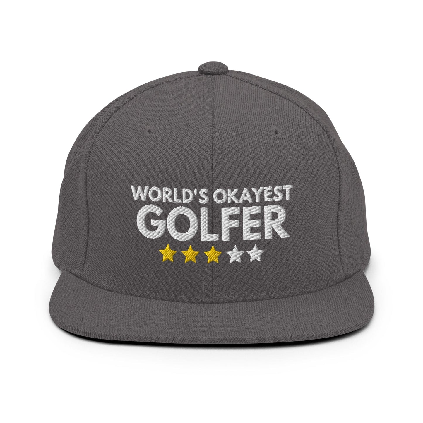 Funny Golfer Gifts Snapback Hat Dark Grey Worlds Okayest Golfer Hat Snapback Hat