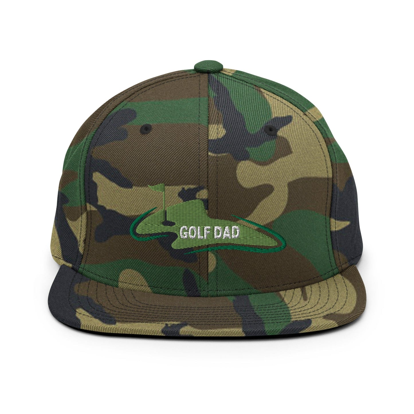 Funny Golfer Gifts Snapback Hat Green Camo Golf Dad Snapback Hat