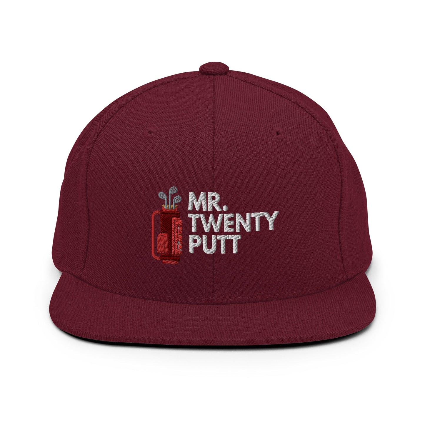 Funny Golfer Gifts Snapback Hat Maroon Mr. Twenty Putt Snapback Hat