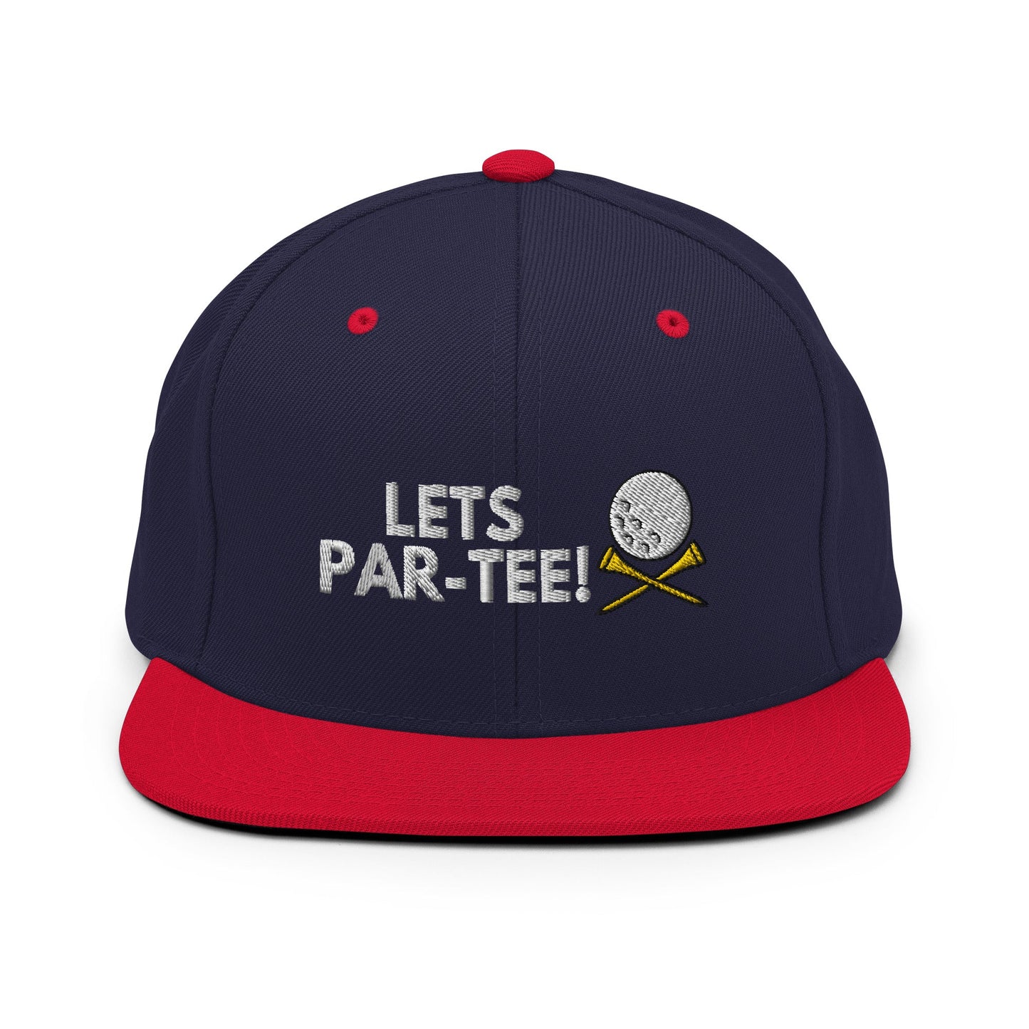 Funny Golfer Gifts Snapback Hat Navy/ Red Lets Par-Tee Hat Snapback Hat