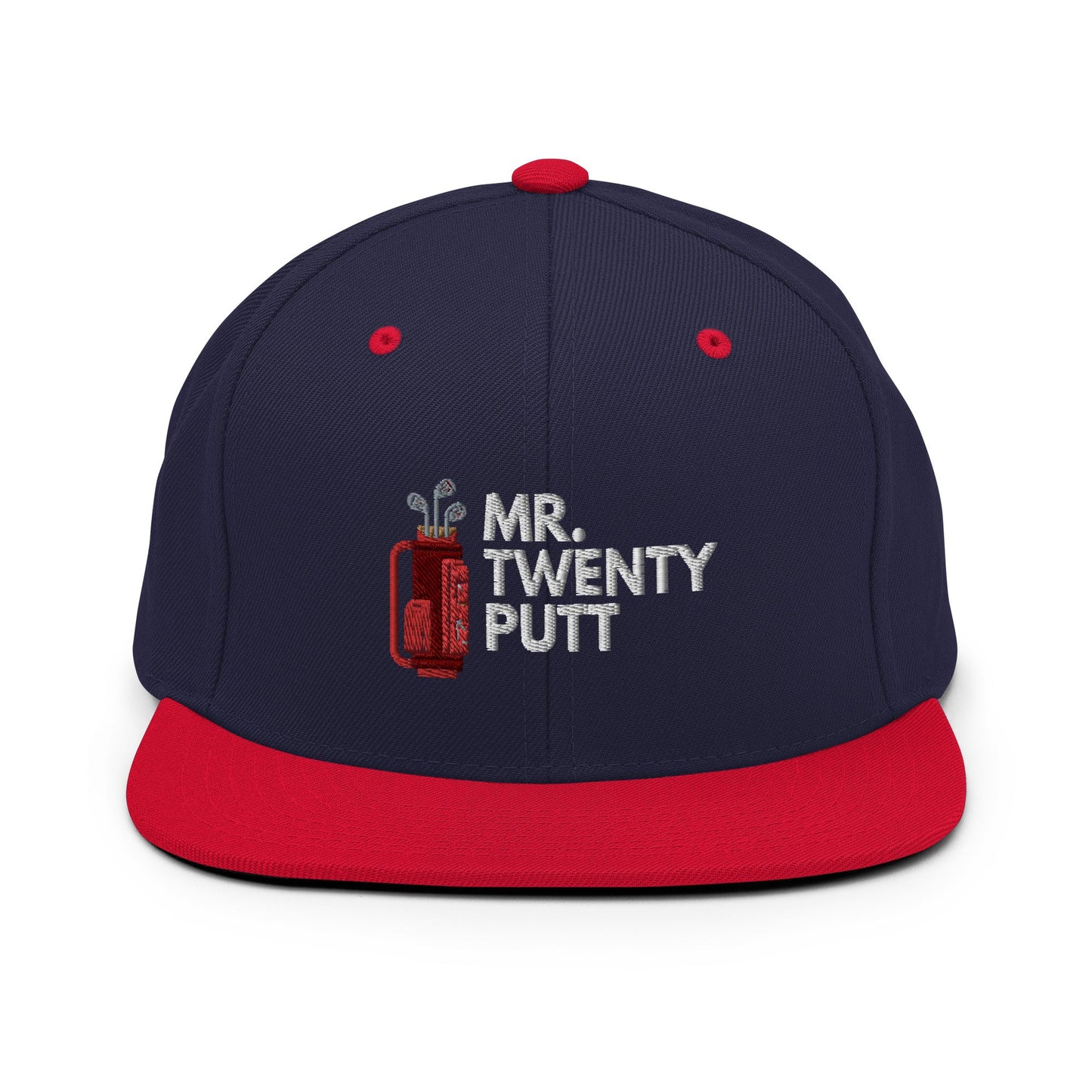 Funny Golfer Gifts Snapback Hat Navy/ Red Mr. Twenty Putt Snapback Hat