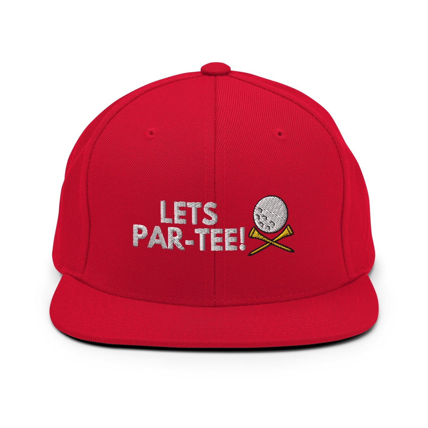 Funny Golfer Gifts Snapback Hat Red Lets Par-Tee Hat Snapback Hat