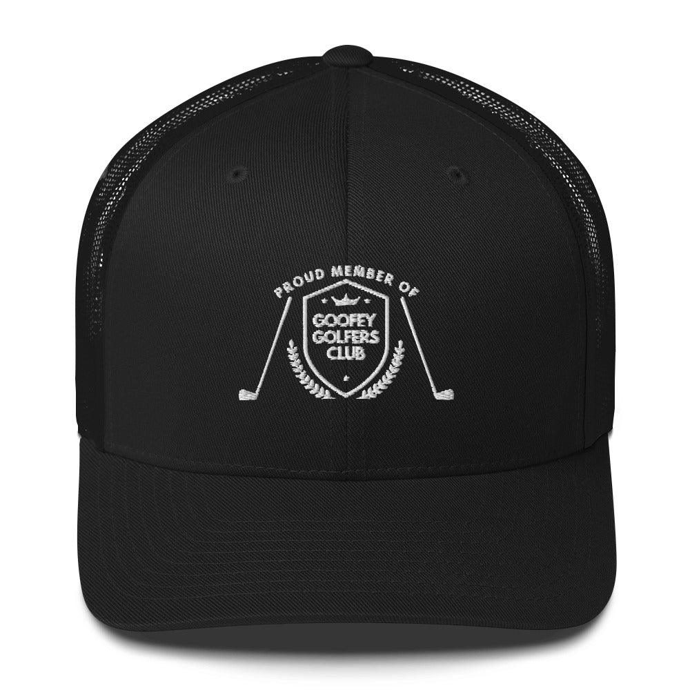 Funny Golfer Gifts Trucker Hat Black Goofey Golfers Club Trucker Hat
